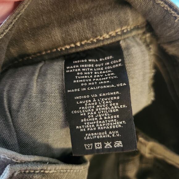 J Brand Roz Mid Rise Stitch Skinny Moto Jeans in Vintage Mantis, Size 24 - Picture 12 of 13